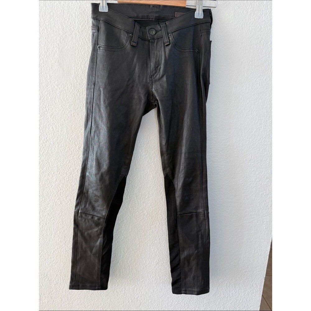 Rag and Bone Lambskin Leather Combo Skinny Legging Pants 24